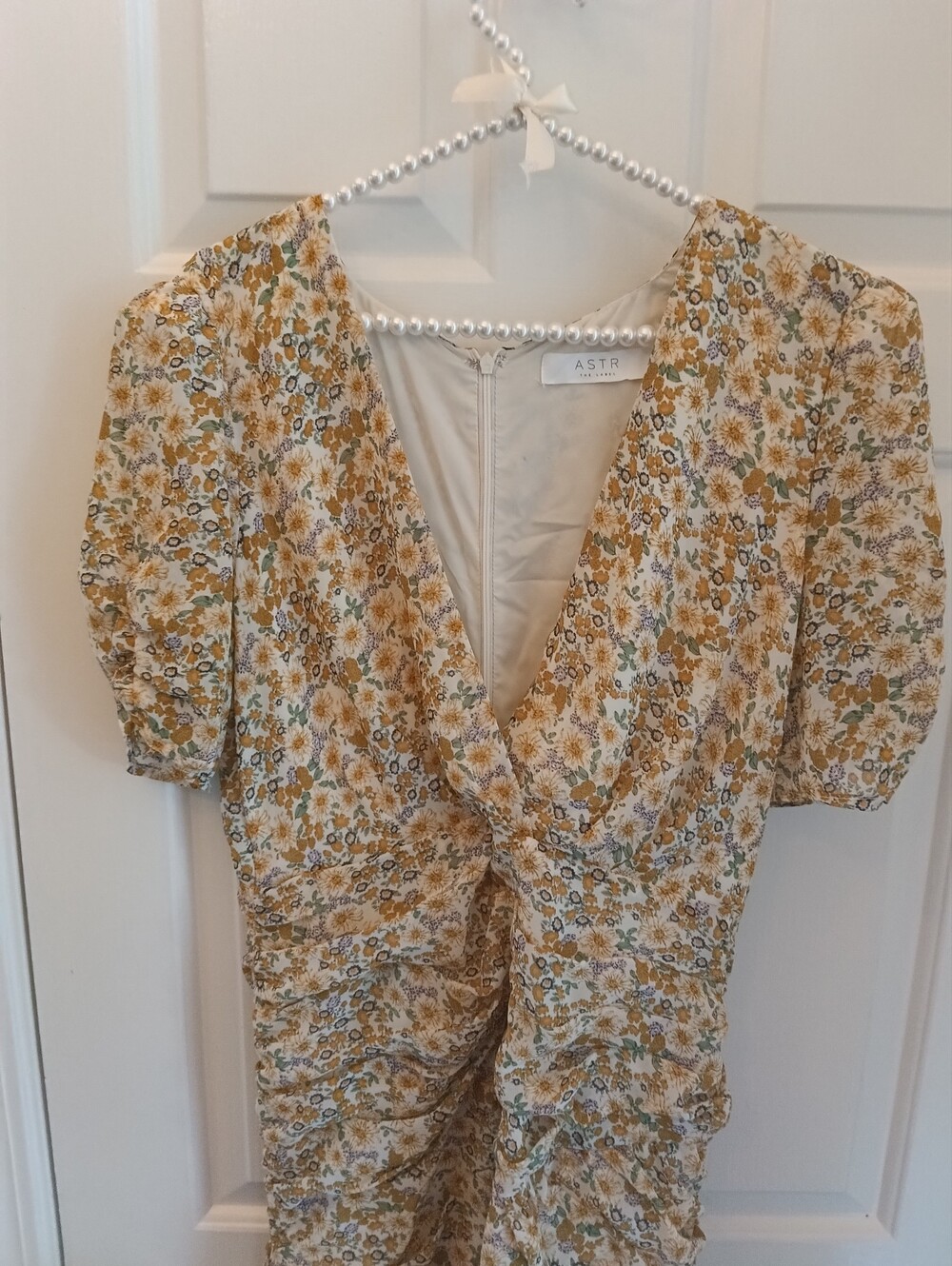 ASTR the Label Floral Ruched Mini Dress | Size L
